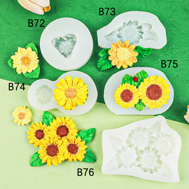 Girasol girasol forma de silicona molde fondant cake Daisy chocolate para hornear decoración suministros
