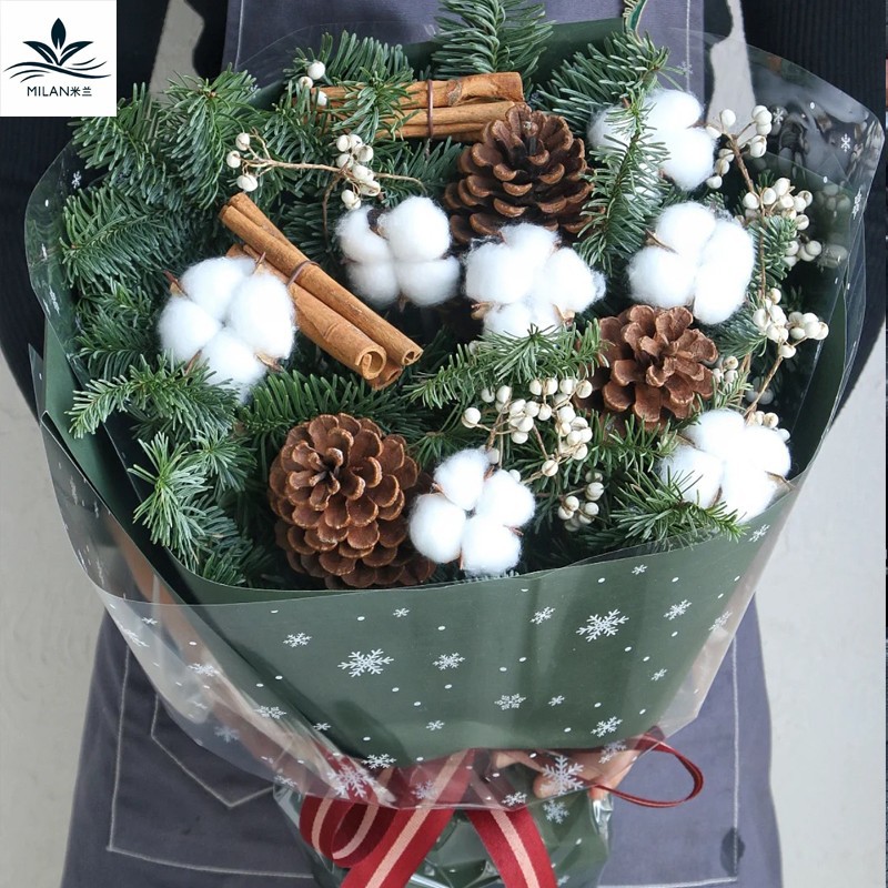 Milan algodón natural flor seca ramo de flores material de embalaje hecho a mano DIY flor eterna accesorios de tiro de algodón de madera