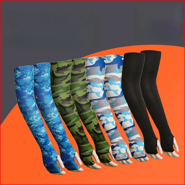 Makino Fei Hu Ice Silk Sun Protection Arm Sleeves Lycra Quick-Dry Fingerless Sports Arm Covers Uv Protection Cycling Ice Sleeves