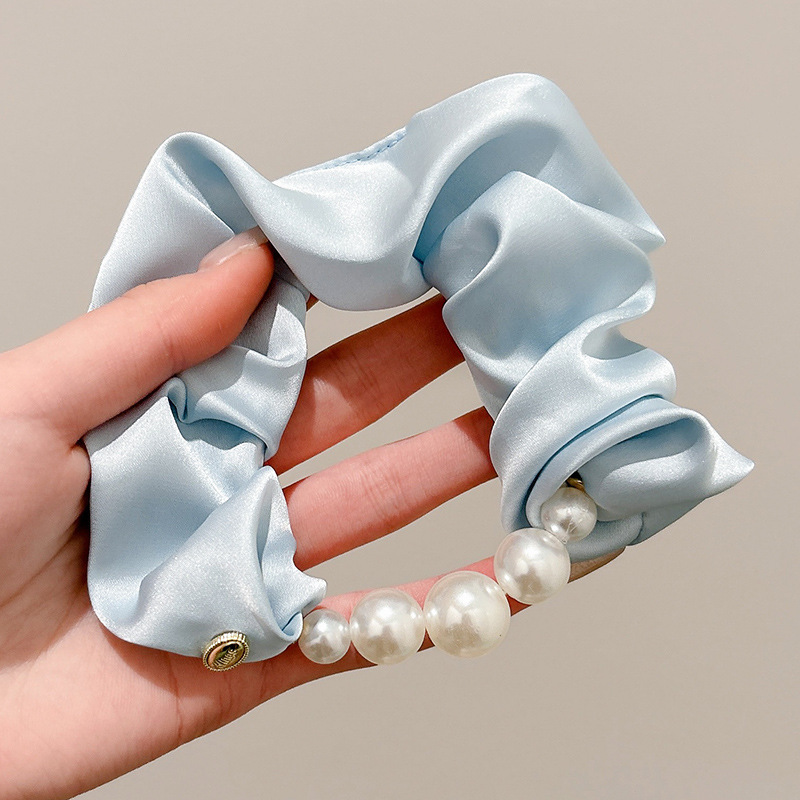 Pastoral viento intestino anillo de cabello mujer 2025 nuevo estilo de alta sensación bola de cabello cuerda de cabeza flor dulce princesa adornos de cabello cuerda