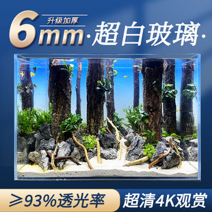 Ultra-Clear Fish Tank Glass Tabletop Living Room Ecological Small Betta Goldfish Turtle Tank Landscaping Lazy Fish and Aquatic Plant Tank