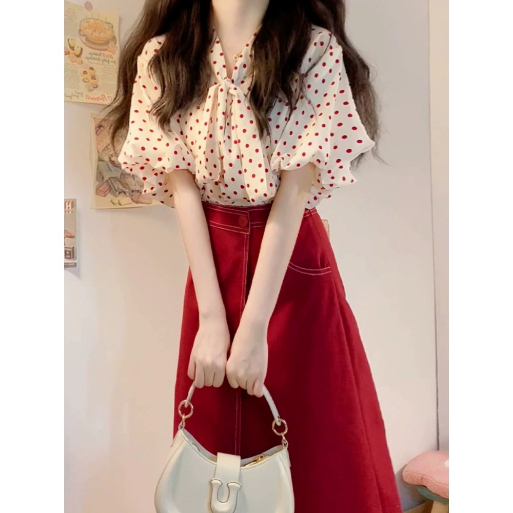 Подходит для миниатюрных женщин: комплект рубашек 2025, новый корейский стиль, летний наряд, полный комплект в корейском стиле.