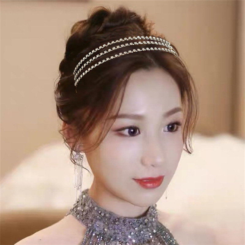 发箍网红2023年新款发卡原创手工韩版宽细水钻轻奢高档镶钻头箍女|ms