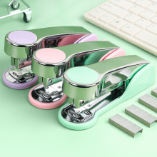 华杰厂家批发圆头省力订书机加厚型不锈钢钉书机12号通用型装订机