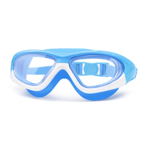 Children's swimming goggles wholesale waterproof and anti-fog high-definition swimming goggles for boys and girls large frame diving ear protection integrated swimming goggles