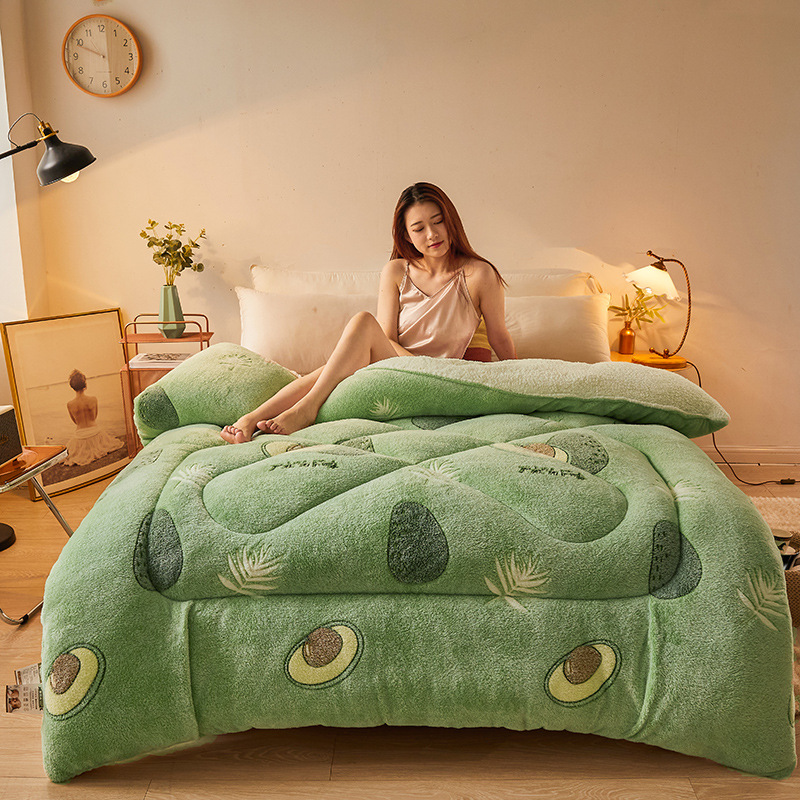겨울벨벳이불-아보카도 [촉감이 따뜻하고 푹신하고 부드럽습니다]