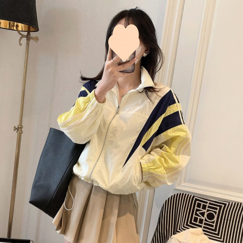 防晒衣女款2025年夏季韩版时尚抽绳撞色拼接防紫外线薄款外套上衣