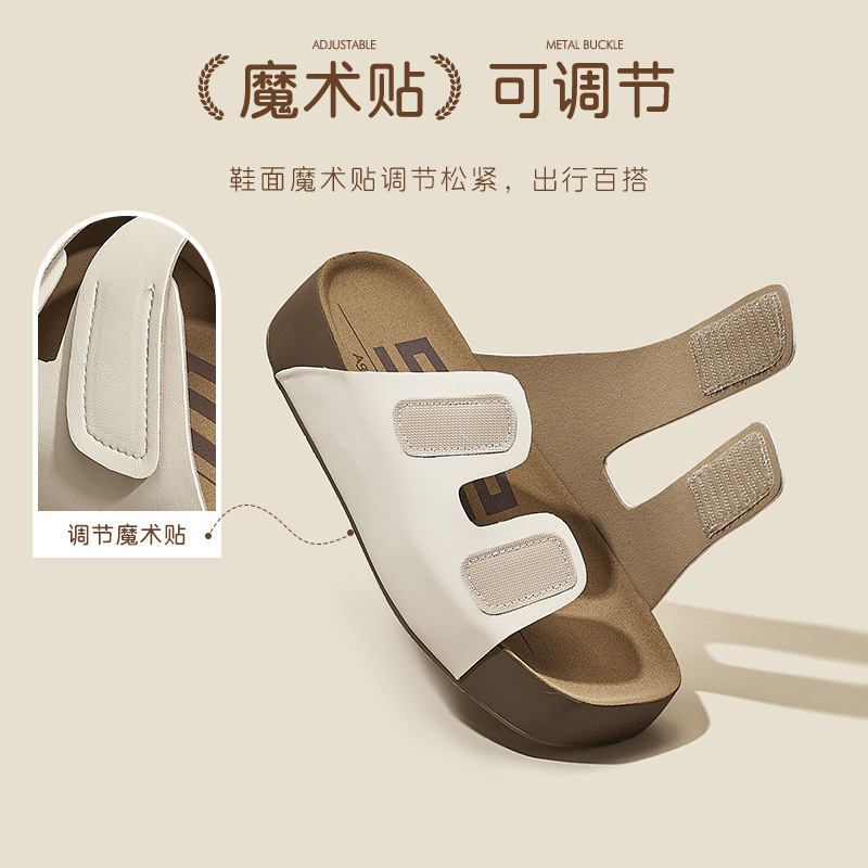 Augustion Toast Pantuflas para mujer 2025 nuevo estilo verano plataforma con falda sandalias blancas de Birkener