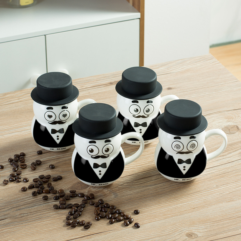 Amazon Regalo De vacaciones taza de leche de los niños lindo divertido desayuno taza logotipo impreso regalo de la mano de cerámica taza de agua