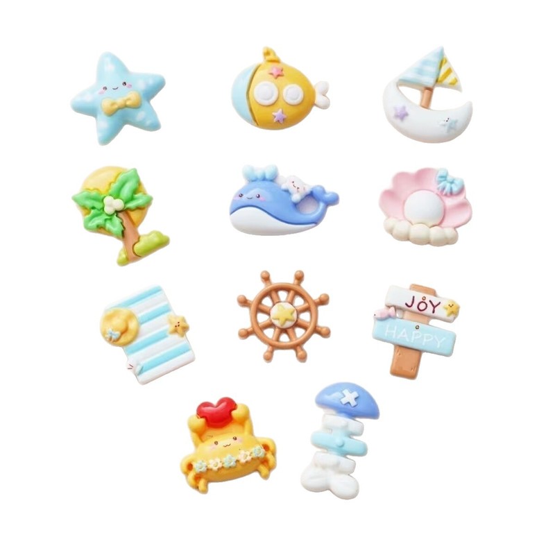 光沢のあるオーシャンビーチシリーズ樹脂アクセサリークリーム接着剤 diy 手作りヘアピン携帯電話ケース電気自動車パッチ|undefined
