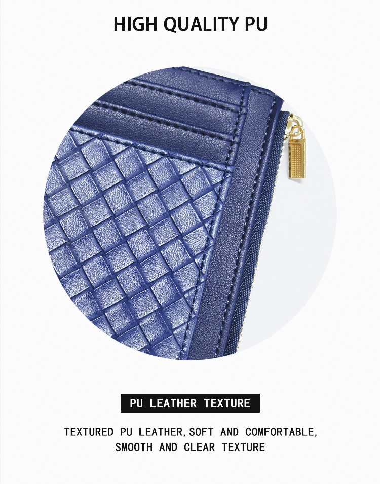 45g Weight Pu Leather Material Solid Color Pattern Unisex Gender Light Grey, Red, Blue, Black Color Korean New Simple Multi-card Position Ultra-thin Purse 16