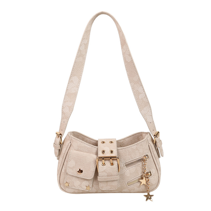 Dulce y fresco bolso de axila de chica caliente 2025 verano nuevo bolso femenino diseño de nicho bolso de hombro flor oscura bolso de mensajero marea