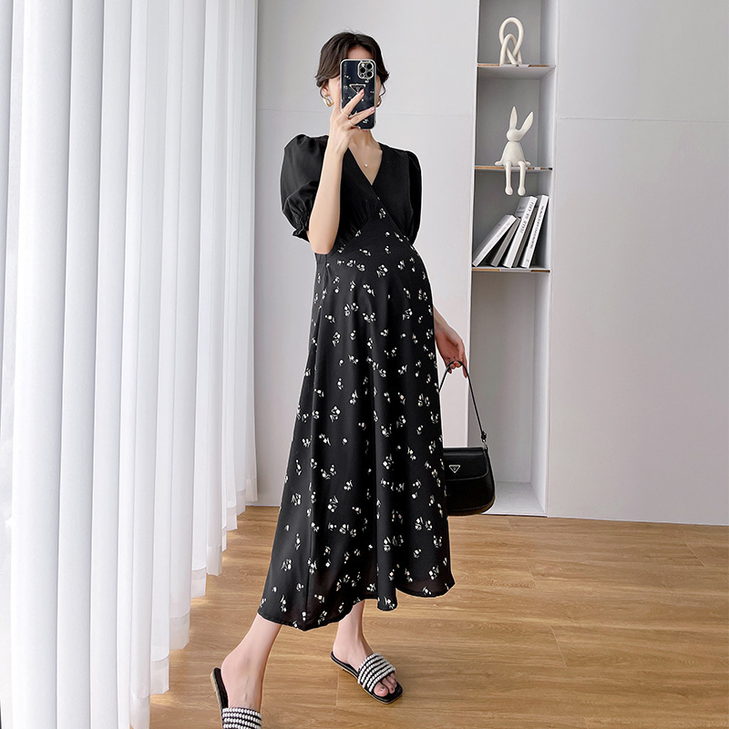 2026 Summer New Popular Style Maternity Wear Stylish Floral Patchwork Dress