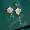 Design asymmetrical earrings, trend of season, flowered