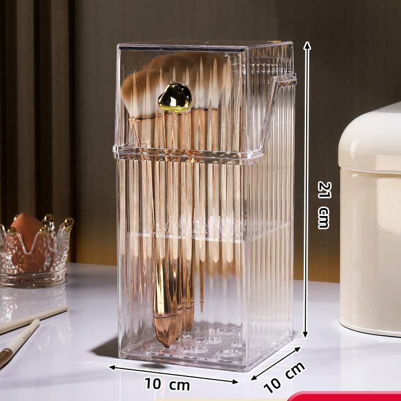 Maquillaje Cepillo tubo de almacenamiento a prueba de polvo con tapa Luz de lujo gran relleno Perla ceja Lápiz Delineador de Ojos de gran capacidad cepillo cubo