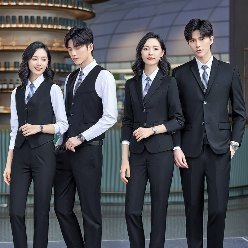 Мужская и женская Деловая одежда Костюм в одном стиле Рабочая одежда Женский Профессиональный темпераментный костюм Рабочая одежда на стойке регистрации Женское платье