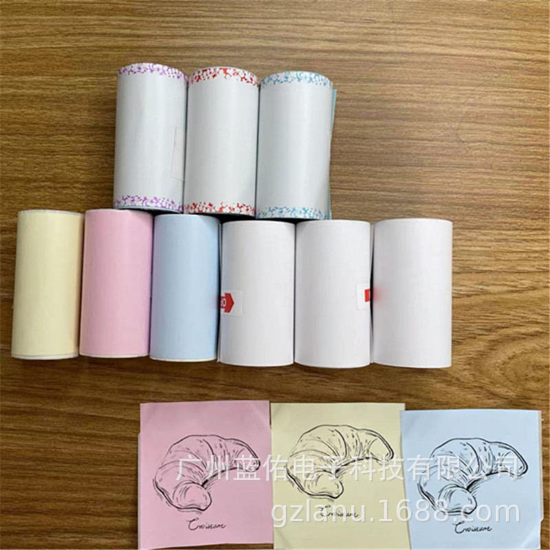 Aili Bear Color Pegatinas sin tinta Pegatinas fotográficas Muestra negro 5730 Mini Meow Máquina Papel de impresión térmica Autoadhesivo