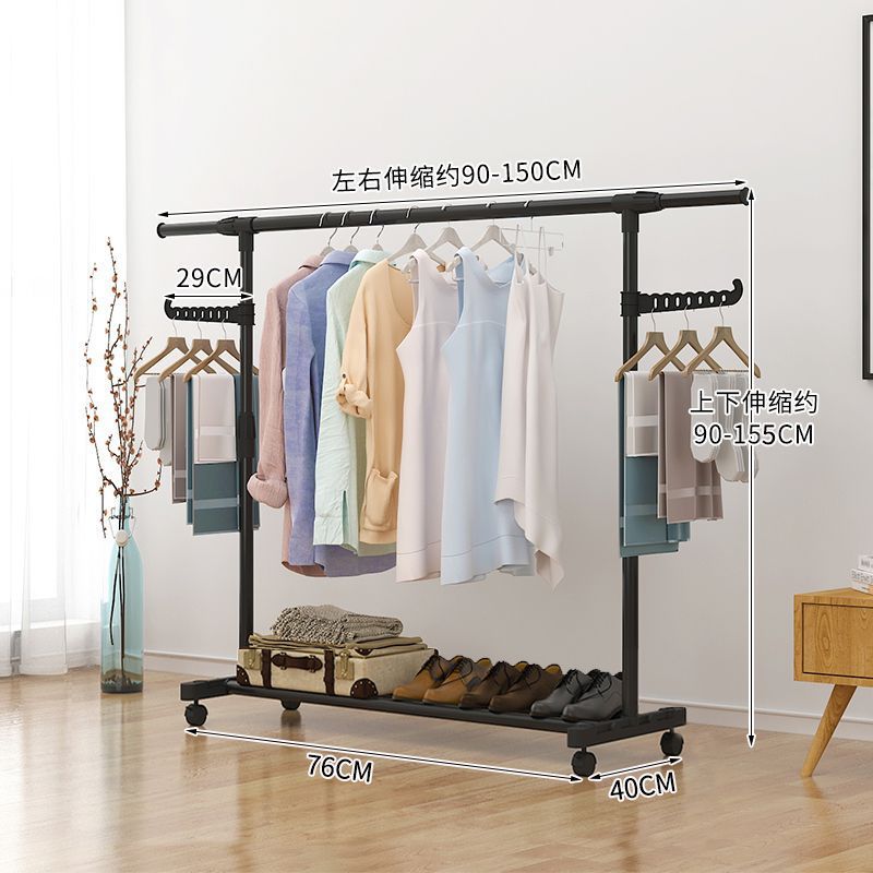 percha de secado de ropa doméstica suelo de secado vertical grosor de casa de alquiler ropa de dormitorio balcón barra de ropa fría simple telescópico
