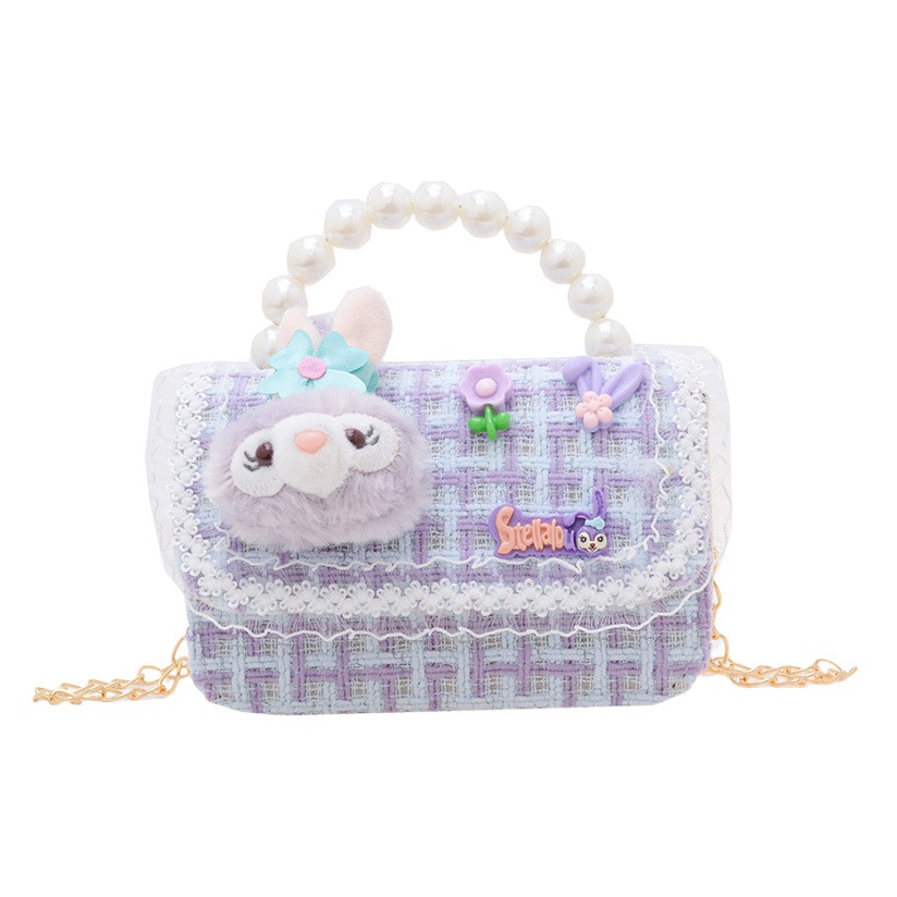 New Western style Princess Pearl portable coin purse fashion chain children's shoulder bag cartoon cute change pouch