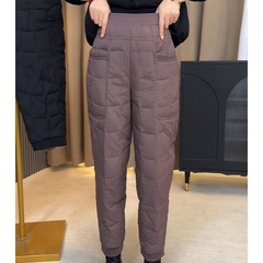 加厚羽绒裤休闲裤长裤秋冬新款宽松显瘦女士棉裤裤防寒高腰哈伦裤