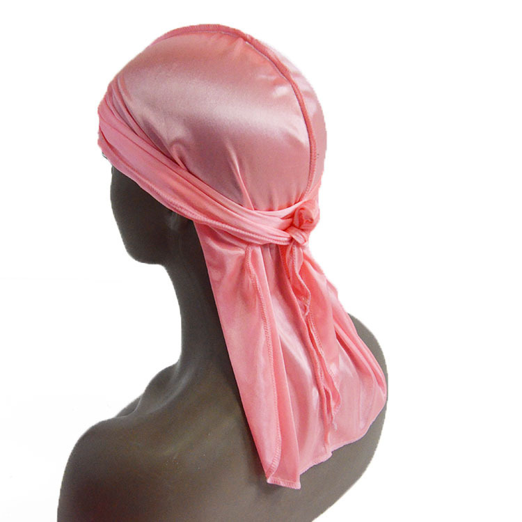 Amazon vende pañuelos elásticos en caliente, sombreros de baotou, sombreros piratas de seda, sombreros de cola larga hip hop silky durag