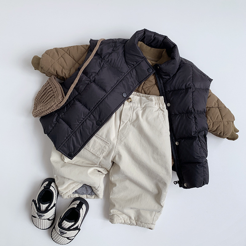 Camisas de algodón para niños 2025 invierno nuevo tipo de chaqueta caliente de algodón para niños y niñas pequeño bebé coreano chaqueta suelta de algodón
