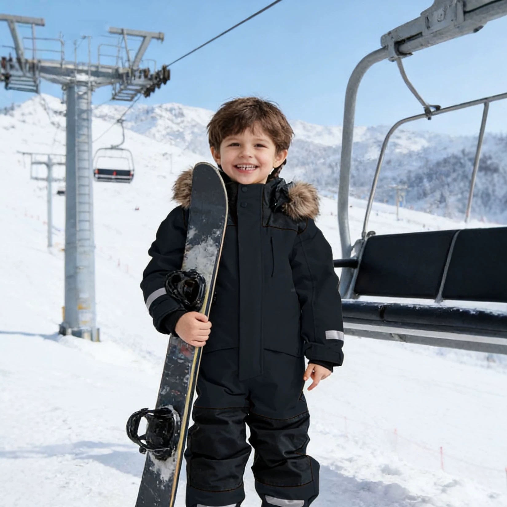 Cross-border exclusive children's ski suits, boys' and girls' one-piece windproof waterproof thickened outdoor ski clothing sets