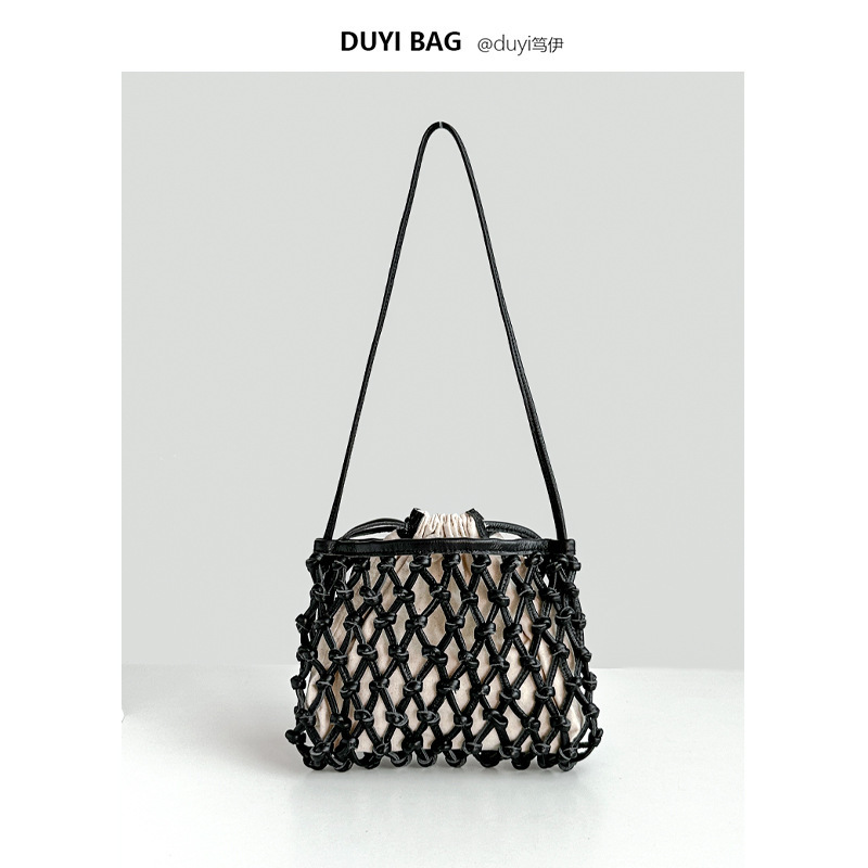 2025 Niche Designer Bag Fashion Woven Hollow Small Bag High-end Casual Women's Bag Net Bag Crossbody Bag