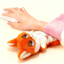 解压毛绒鼠标腕垫可爱趴姿小动物学习桌伴企鹅狐狸布娃娃玩偶公仔