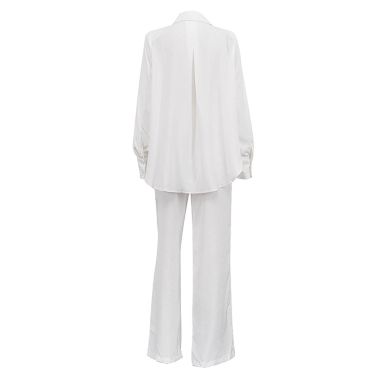 GraceChic Hochwertiger Damenanzug Herbst 2024: Lässiges, asymmetrisches Blazer-Jackett und weite Hose, zweiteiliges Set_voghion.com