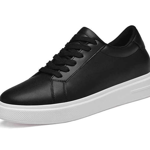 Men's white low-top sneakers, breathable lace-up thick-soled casual shoes, with 6CM internal height increase Men's white low-top sneakers, breathable lace-up thick-soled casual shoes, with 6CM internal height increase