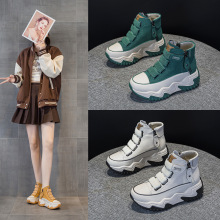 677-3内增高7CM真皮老爹鞋女 2025秋季新款百搭韩版厚底松糕休闲