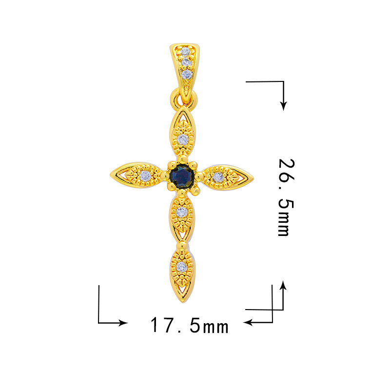 6g Weight Pendant Jewelry Making Type 25*17mm Jewelry Making Size Zircon Inlay Material DIY Jewelry Accessories Classification 1 Piece Quantity Copper Material Cross Pattern Plating Design Simple Style Style 1 Piece 25*17mm Copper Zircon Cross Pendant 4