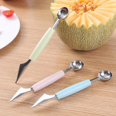 Factory-Fabricated Fruit Baller 2-in-1 Carving Knife, Watermelon Divider, and Spherical Spoon—Stainless Steel Ice Cream Scoop
