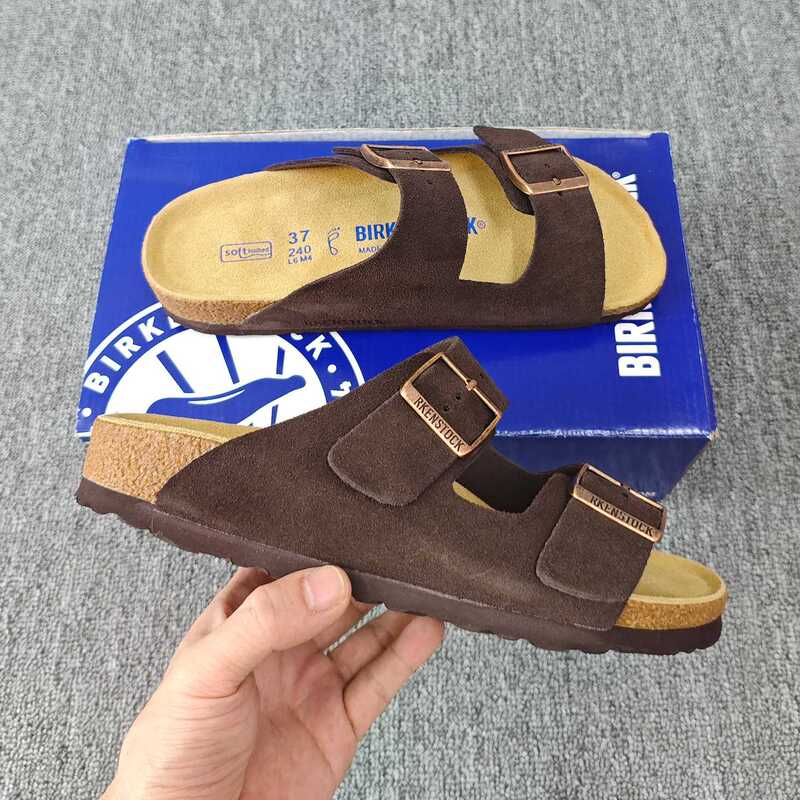Bk Genuine Leather Cork Birkenstock Shoes for Women, Double Buckle, Two-Strap Design, 2026 New Model, Summer Thick-Soled Retro Sandals for Outdoor Wear Bk Genuine Leather Cork Birkenstock Shoes for Women, Double Buckle, Two-Strap Design, 2026 New Model, Summer Thick-Soled Retro Sandals for Outdoor Wear
