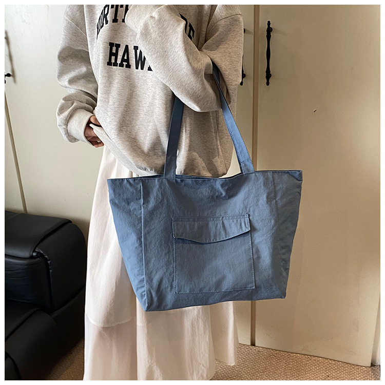 Cross-border laid-back style nylon bag for women 2025 new casual large-capacity shopping handbag, simple and lightweight single-shoulder bag undefined