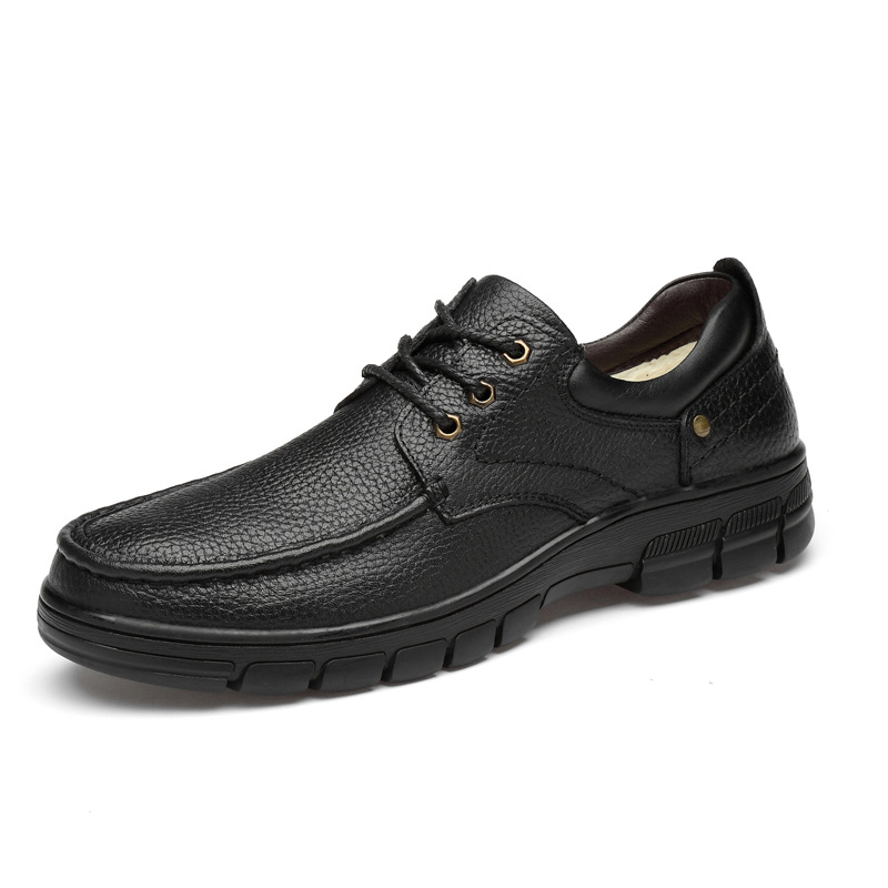 Men's Casual Low-top Lace-up Leather Casual Shoes_vogvips.com