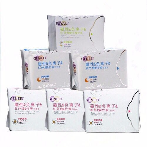 Hunan Haiji Fuyan Sanitary Napkin Negative Ion Genuine Magnetic Far Infrared Bamboo Charcoal Ultra-Thin Set Sanitary Napkin