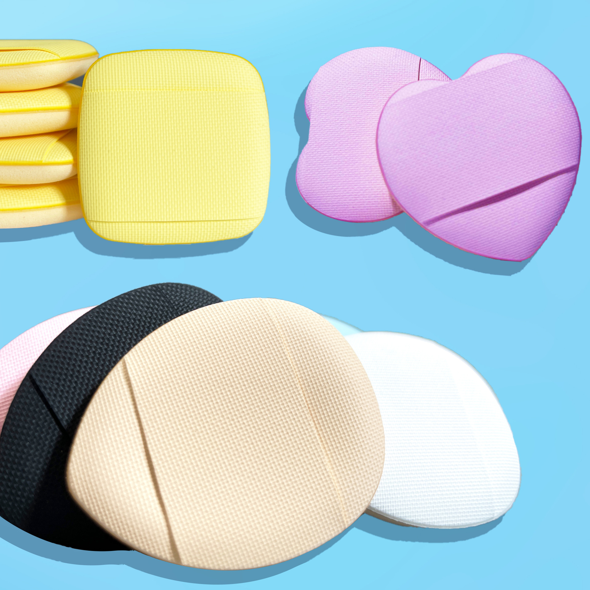 手指气垫双面同色拇指粉扑棉花糖干湿两用外贸工厂批发定制跨境