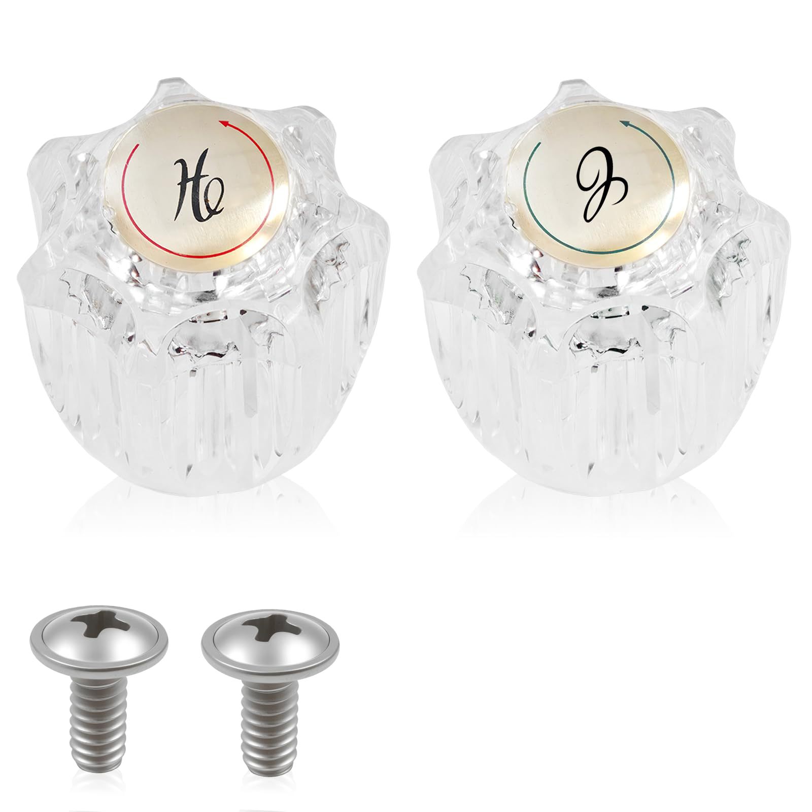 Transparent Acrylic Faucet Handle Knob Replacement Kit Compatible with Delta Delex Peerless Series
