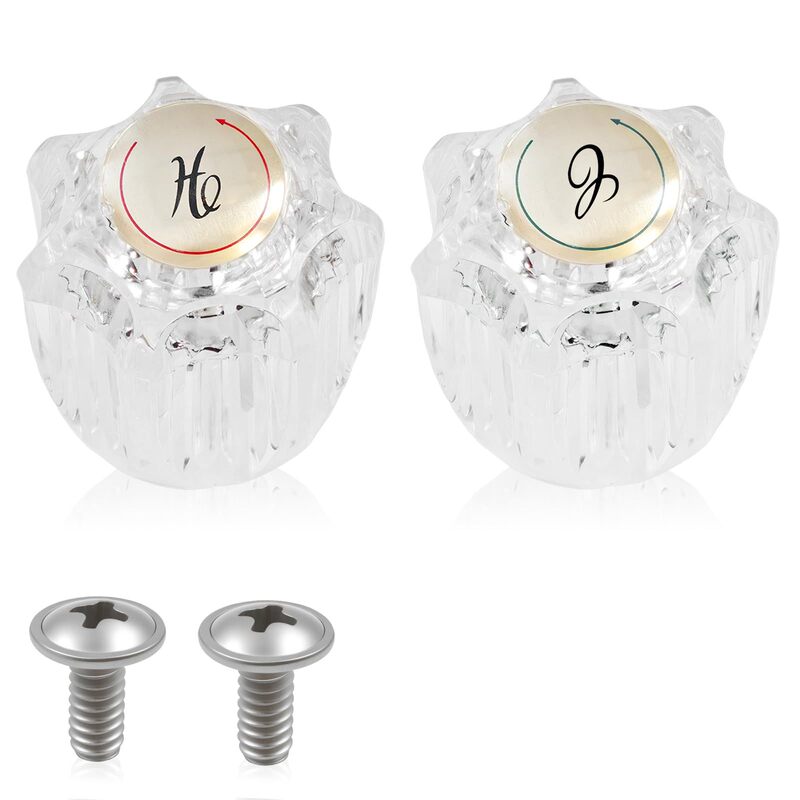 Transparent Acrylic Faucet Handle Knob Replacement Kit Compatible with Delta Delex Peerless Series