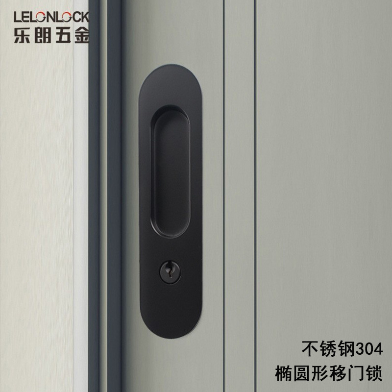 Acero inoxidable 304 bloqueo de puerta deslizante ovalada puerta deslizante de madera deslizante bloqueo de gancho de puerta deslizante incrustado bloqueo de gancho de puerta