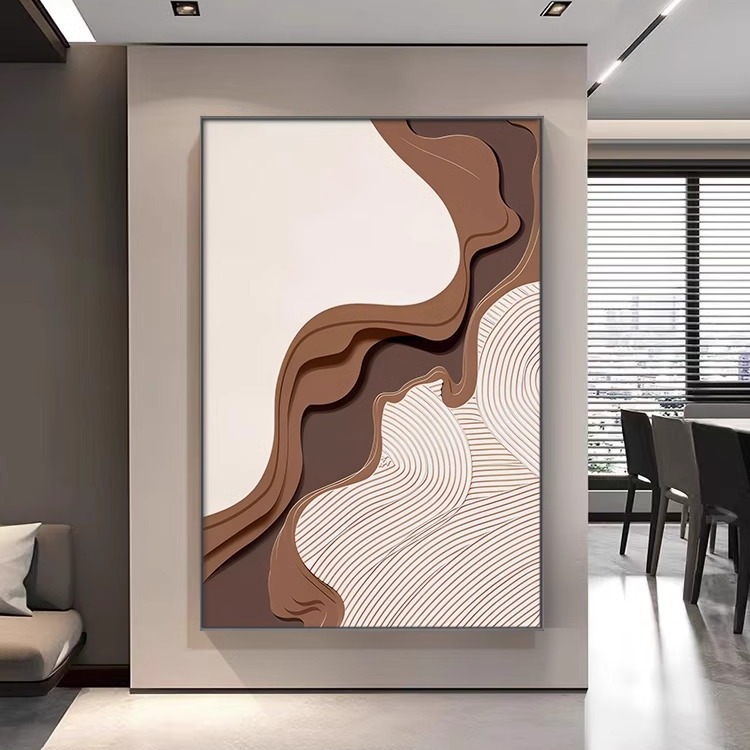 Modern Minimalist Living Room Entrance Decorative Painting Abstract Art Background Wall Mural Entrance Corridor Hallway Vertical Hanging Painting