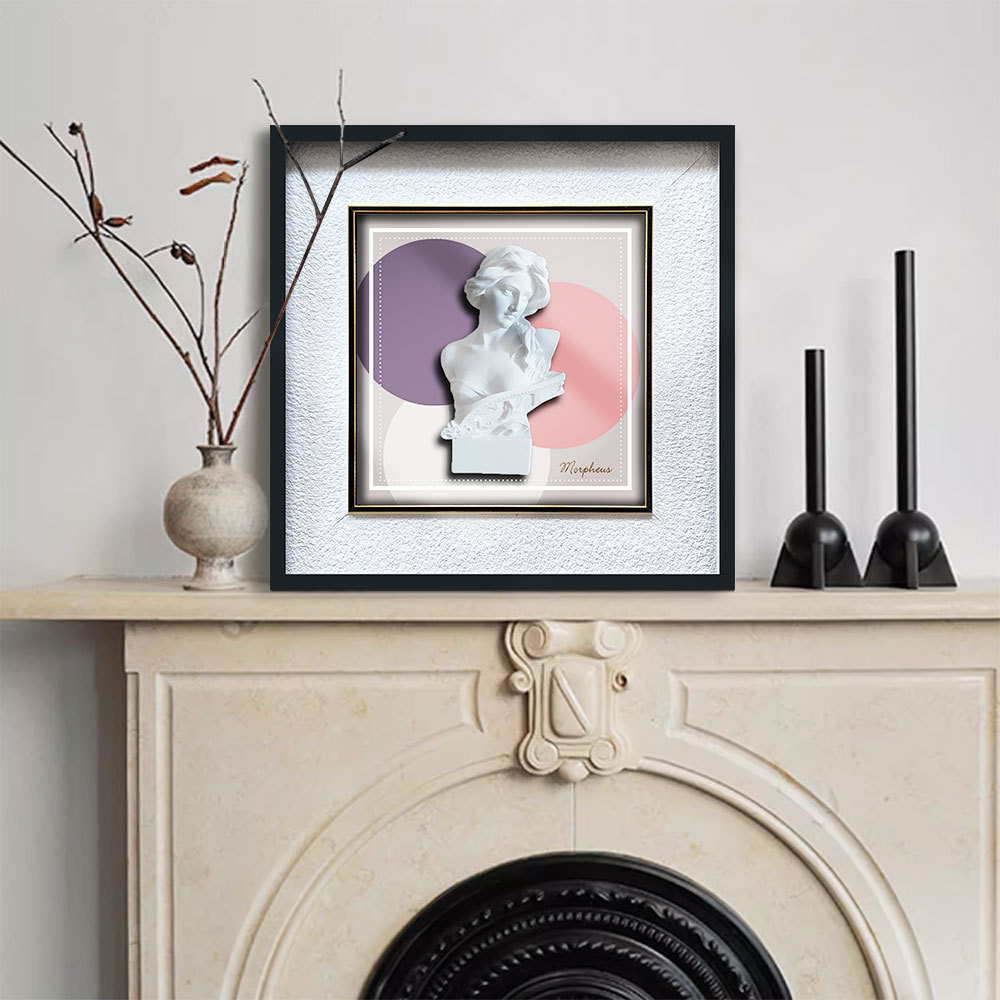 Decoración de sala de estar minimalista pintura porche pasillo dormitorio mural David tallado Jane Ou arte retro pintura creativa colgante