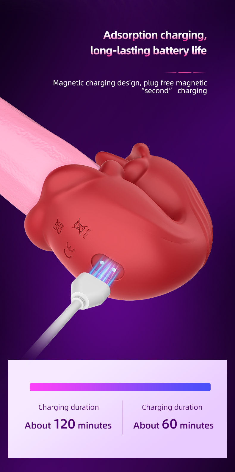 Medusa Tongue Licking & Sucking Vibrator, Dual-Tongue Clitoral and G-Spot Stimulator, Pink — detail image 14