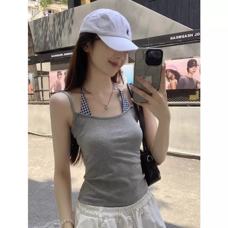 带胸垫纯欲风吊带背心女遮副乳内搭外穿设计感小众美背上衣内衣女