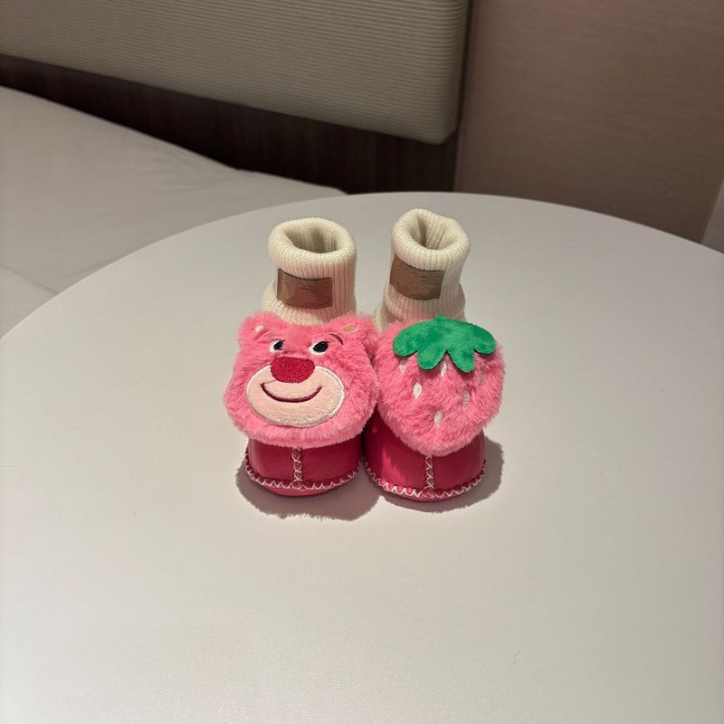桑坡婴儿棉鞋羊皮毛一体步前鞋袜ins卡通男女宝宝软底毛毛鞋秋冬|undefined
