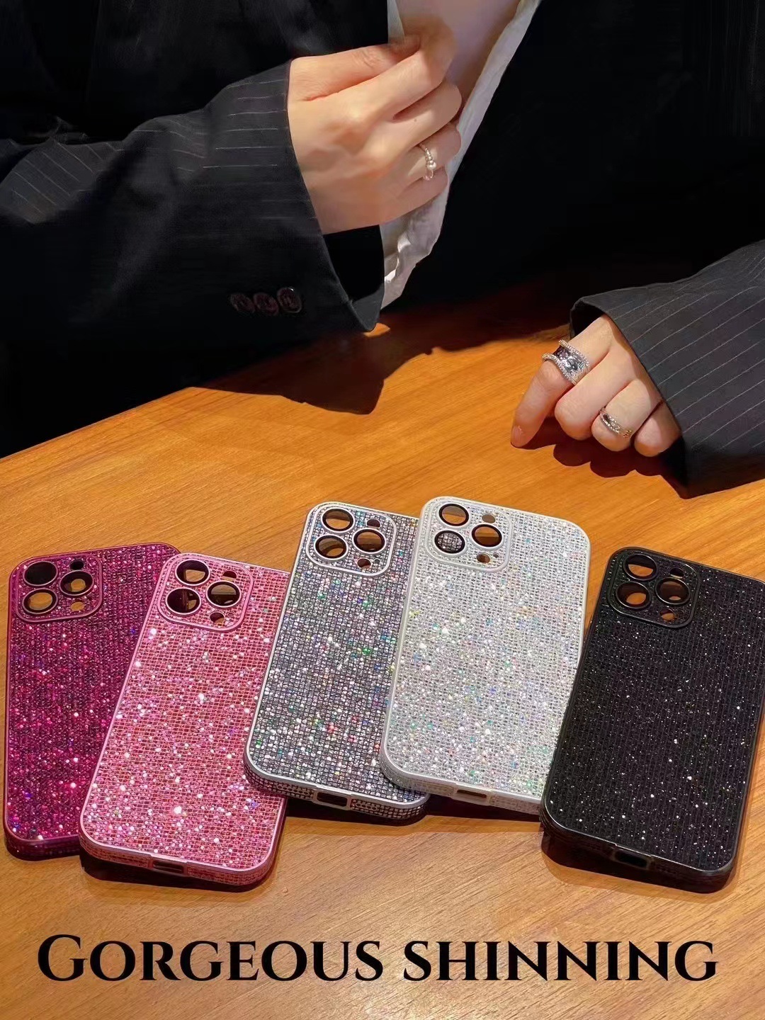 Plastic Solid Color Luxurious Simple Style Phone Cases Phone Accessories display picture 1
