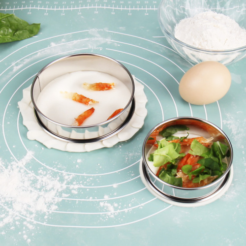 304 stainless steel tower ring pizza loading ring double curled round cookie mold tower mold cake tart mold loading ring