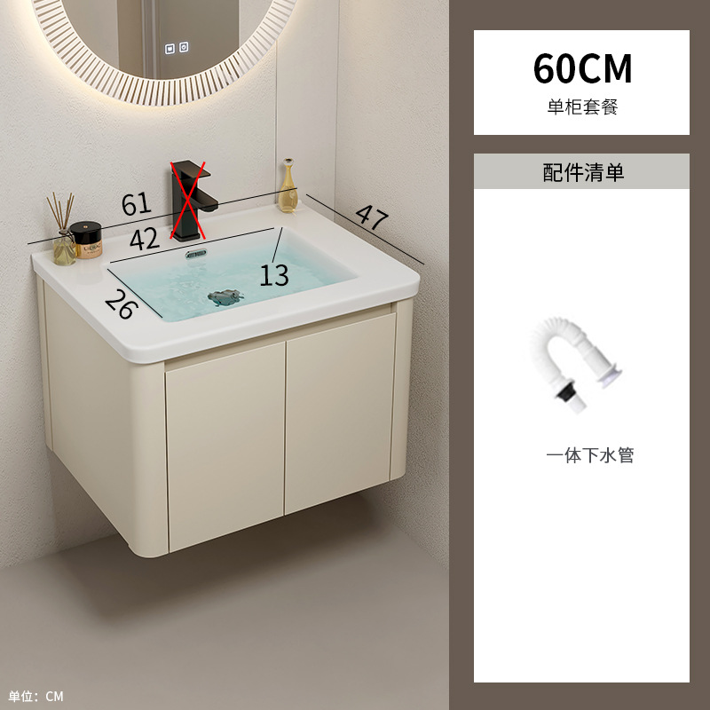 Ángulo redondeado espacio gabinete de baño de aluminio cerámica integral lavabo balcón lavabo lavabo lavabo lavabo